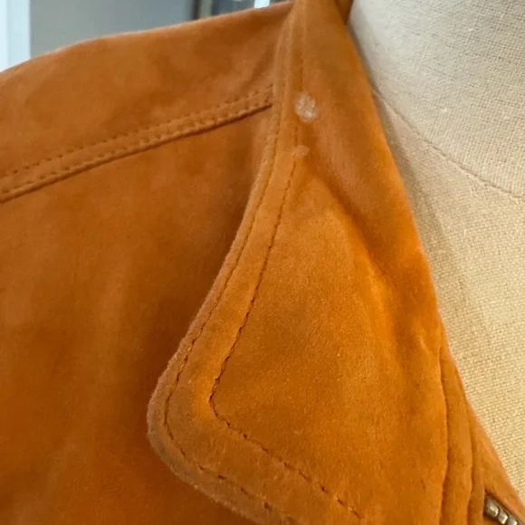 Lafayette 148 New York Orange Leather Jacket - Picture 13 of 14